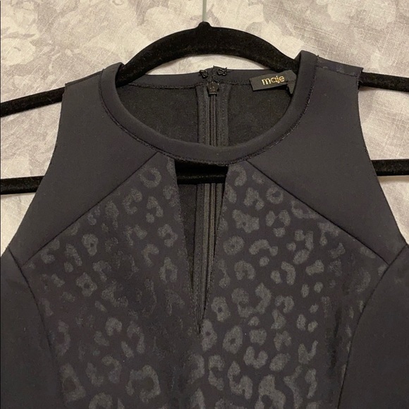 Maje Black mini dress. Neoprene-like fabric. - Picture 3 of 5